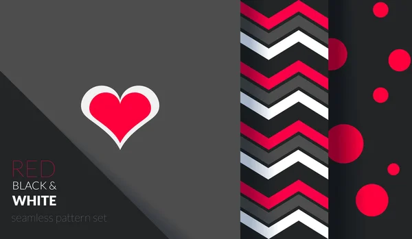 Valentijnsdag patronen set — Stockvector