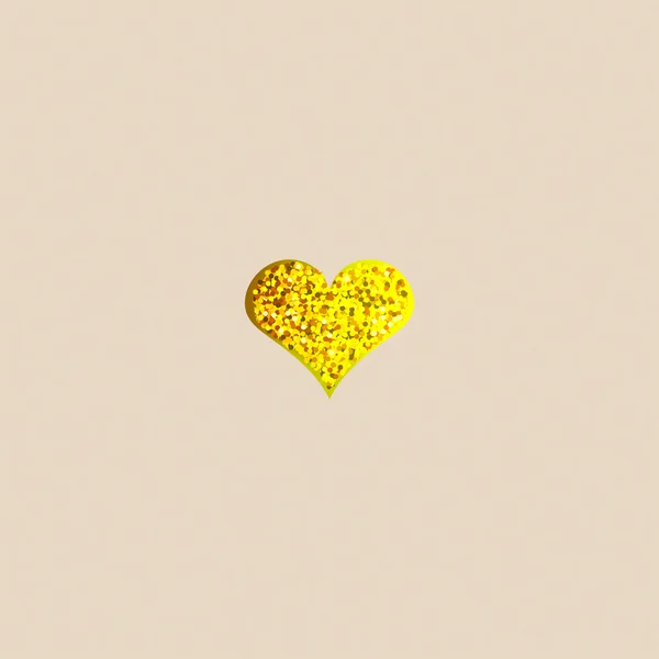 Srdce zlaté třpytky — Stockový vektor