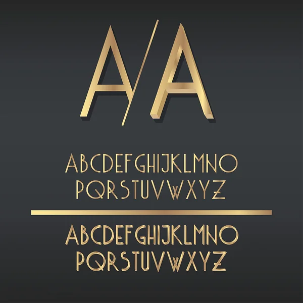 Gold a bis z Alphabet. — Stockvektor