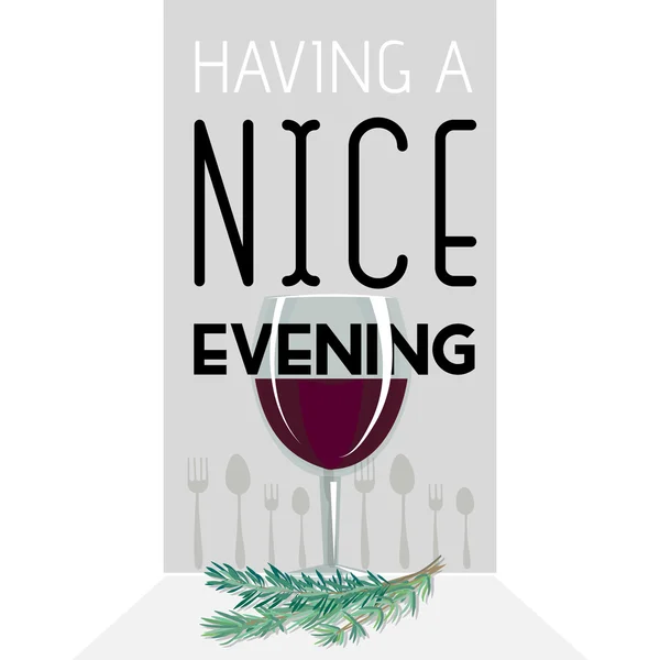 'Having a Nice Evening' poster — Stock Vector