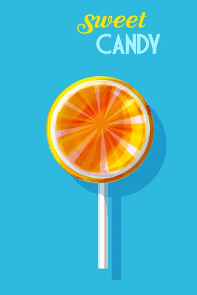 Orange lollipop  illustration' Candy ' — Stok Vektör