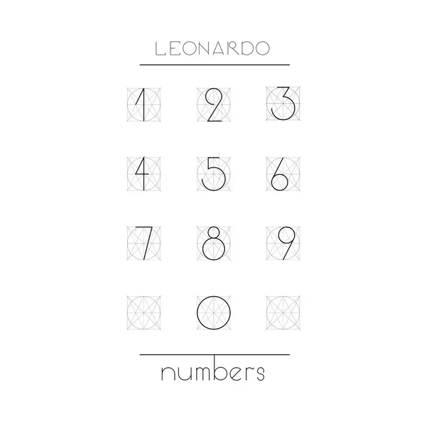 Conjunto de números de línea ligera . — Archivo Imágenes Vectoriales