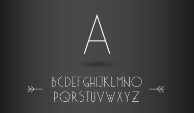 Minimalistic line font on a 