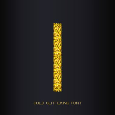 Altın glitter harf ı