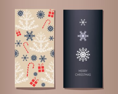 Noel vektör tebrik kartları ayarla