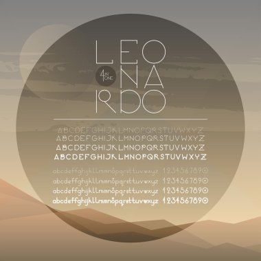 Geometrik yazı tipi yuvarlak