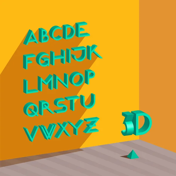 3D Izometrické abeceda. — Stockový vektor