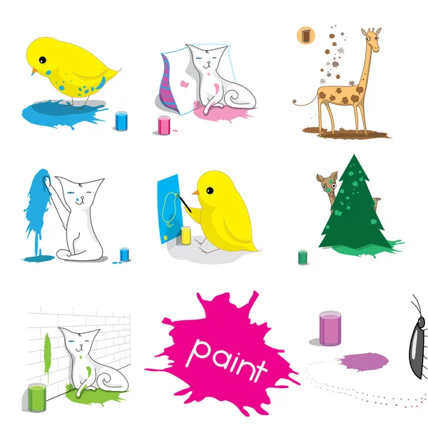 Cat paint Vector Art Stock Images | Depositphotos Cat paint Vector Art Stock Images | Depositphotos