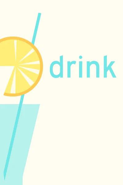 Minum logo dengan segelas air - Stok Vektor
