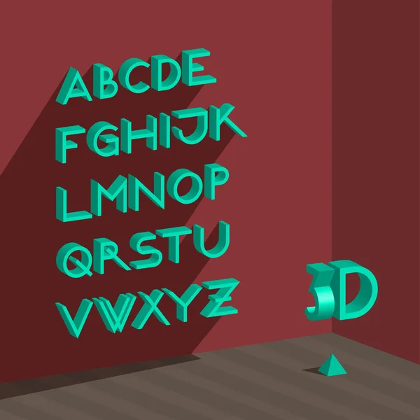 Isometrisches 3d-Alphabet. — Stockvektor