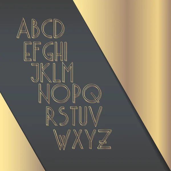 Golden outline font. — Stock Vector