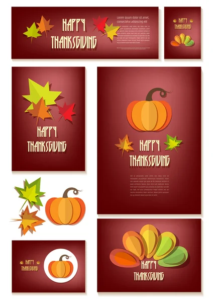 Happy Thanksgiving Day Cards — Stock Vector