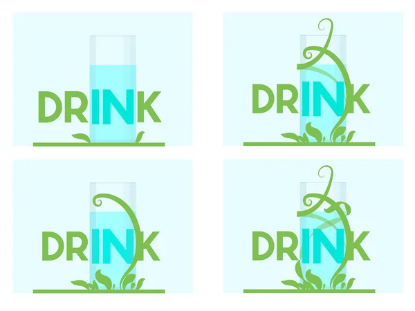 Trinken Logo Set — Stockvektor