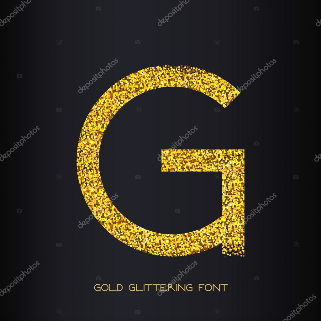 Vintage golden glitter letters Stock Vector by ©IShkrabal 96145592
