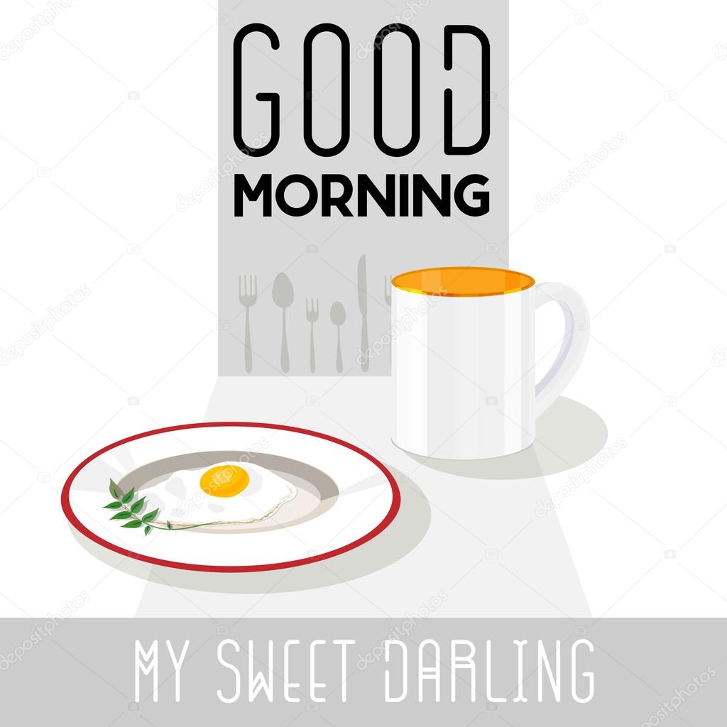 'Good Morning My Sweet Darling' inscription. Stock Vector Image by ...