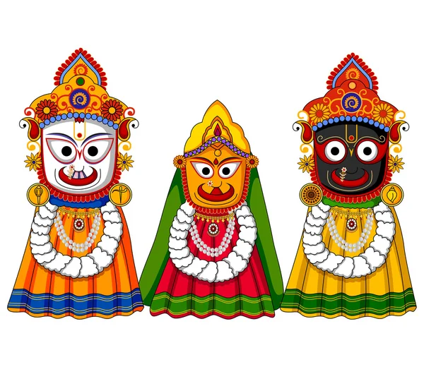 Lord Jagannath, Subhadra y Balabhadra — Archivo Imágenes Vectoriales