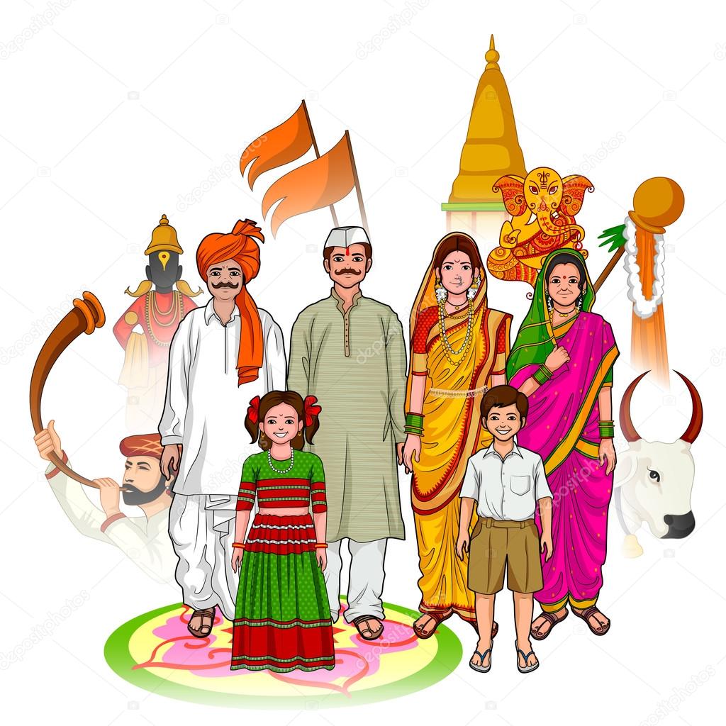 Fam lia Maharashtrian Mostrando A Cultura De Maharashtra ndia Stock fam-lia-maharashtrian-mostrando-a-cultura-de-maharashtra-ndia-stock
