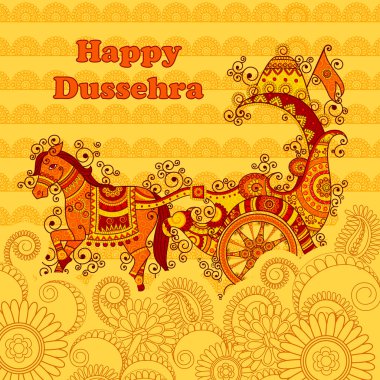 Mutlu Dussehra chariot vektör tasarımı