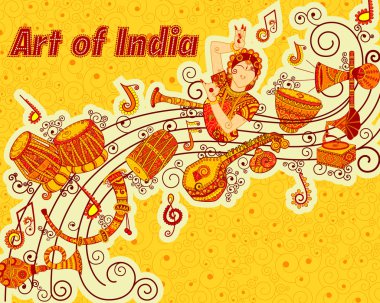 Vector design of art and music  India clipart