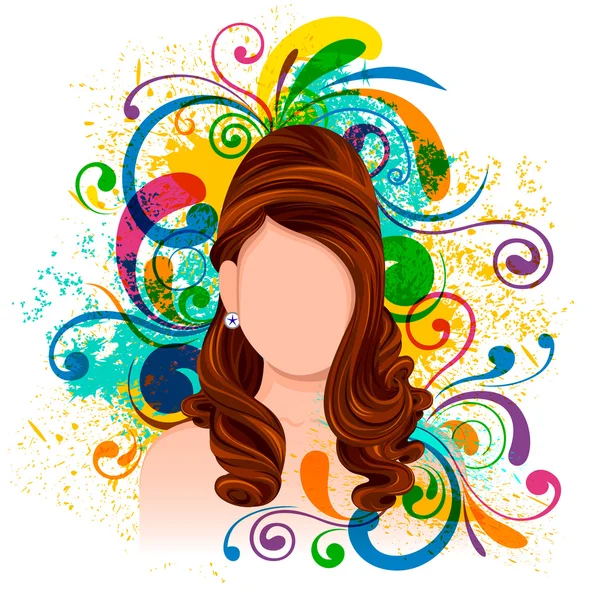 Jeune femme avec un style de cheveux élégant — Image vectorielle