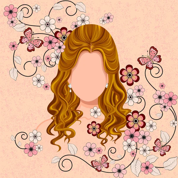 Jeune femme avec un style de cheveux élégant — Image vectorielle