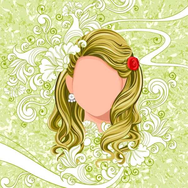 Mujer joven con estilo de pelo elegante — Vector de stock