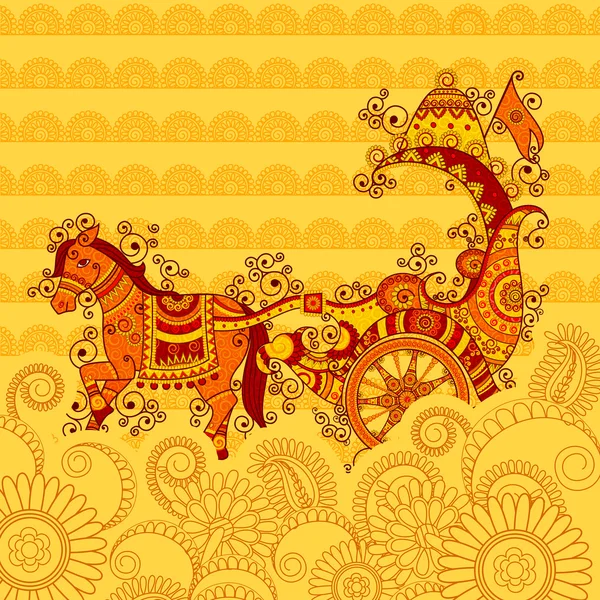 Conception vectorielle du chariot Happy Dussehra — Image vectorielle