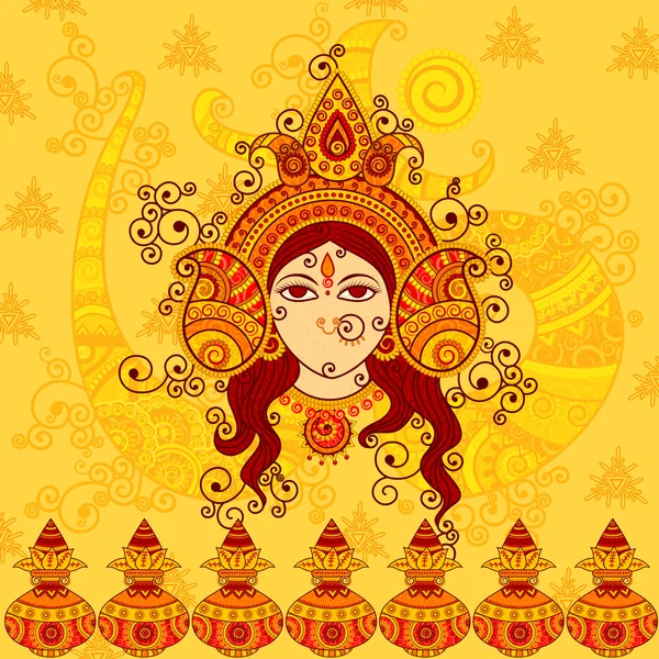 Diseño vectorial de la Diosa Durga — Vector de stock