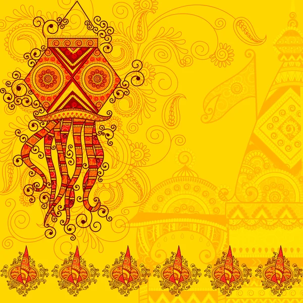 Diseño vectorial de la lámpara colgante Diwali — Vector de stock