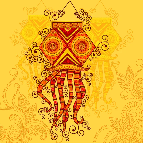 Diseño vectorial de la lámpara colgante Diwali — Vector de stock