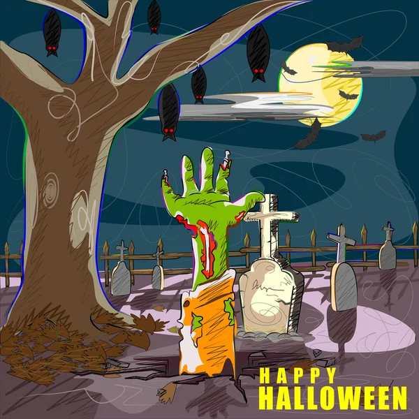 Fondo de saludo de Halloween — Vector de stock