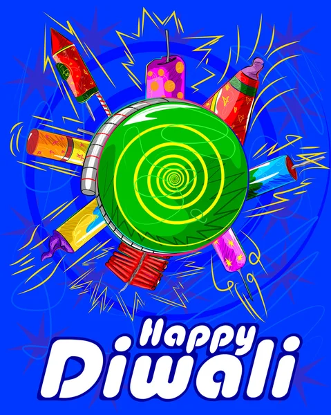 Surtido de petardos para la celebración de Diwali — Vector de stock