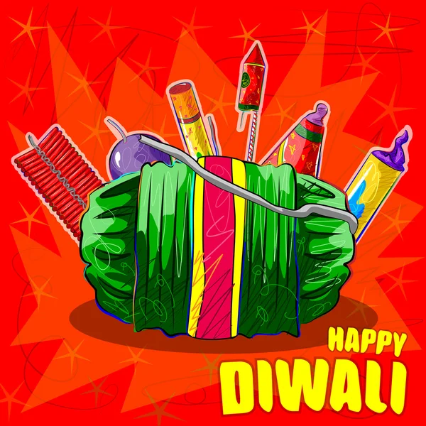 Diverse firecraker voor Diwali viering — Stockvector