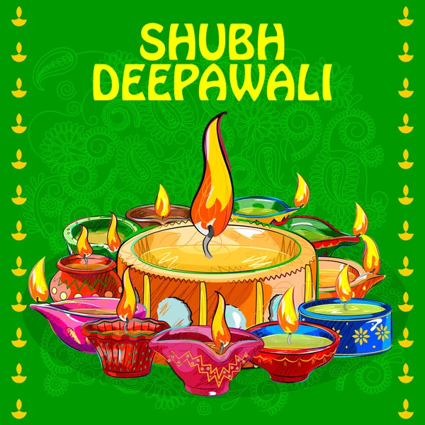 Diya para la decoración de Diwali feliz Ilustraciones De Stock Sin Royalties Gratis