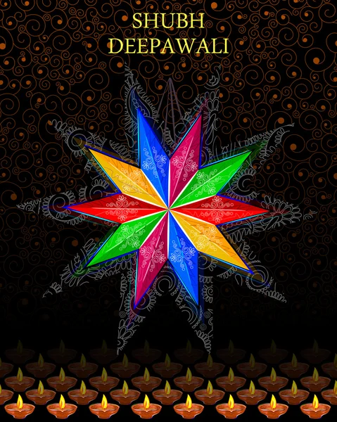 Lámpara colgante decorada para celebración Diwali Gráficos Vectoriales