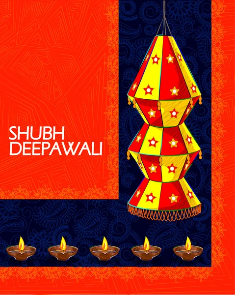 Lámpara colgante decorada para celebración Diwali Vector De Stock
