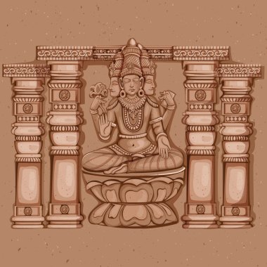 Vintage Hint Lord Brahma heykel heykeli