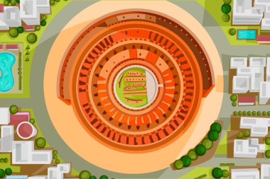 Colosseum görünümünü kuşlar göz