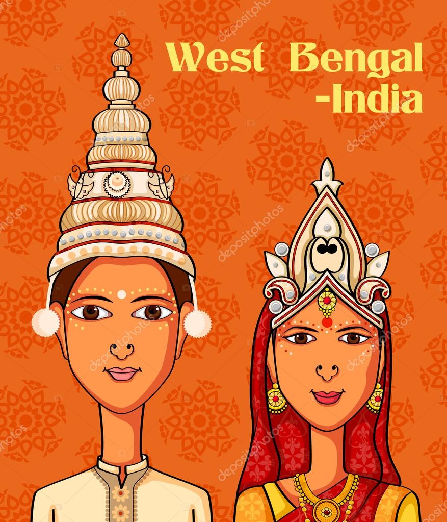 Bengali Couple in traditional costume of West Bengal, India Stock Vector Image by ©PremiumStock #116789044 Bengali Couple in traditional costume of West Bengal, India Stock Vector Image by ©PremiumStock #116789044