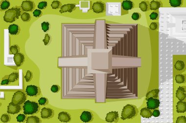 Chichen Itza görünümünü kuşlar göz