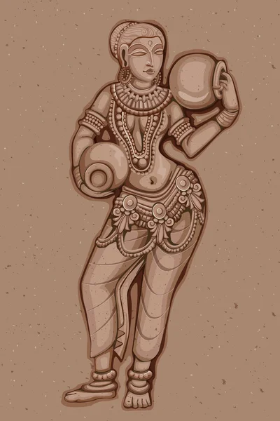 Урожай статуя Індійська жінка скульптури — стоковий вектор