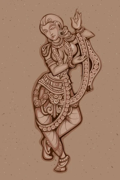 Εκλεκτής ποιότητας άγαλμα ινδική γυναικεία γλυπτικής — Διανυσματικό Αρχείο