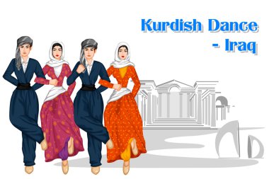 Irak halkının Irak Kürt dans performans