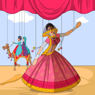 Rajasthani Ghoomar halk dansı Rajasthan, Hindistan'ın kukla