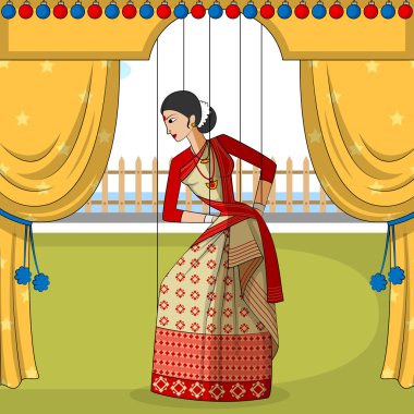 Rajasthani işi Bihu halk dansları Assam, Hindistan'kukla