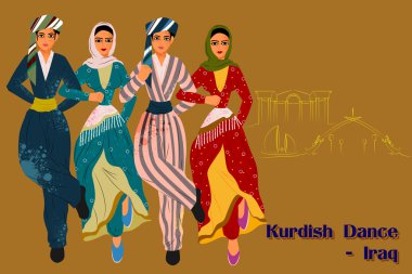 İnsanlar Irak Kürt dans performans
