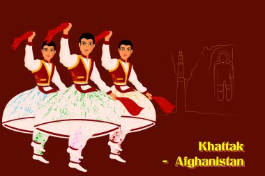 Afganistan'ın Khattak dans yapmak insanlar