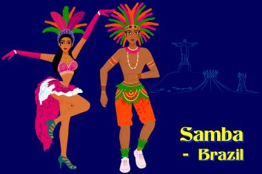 Brezilya Samba dansı performans Çift