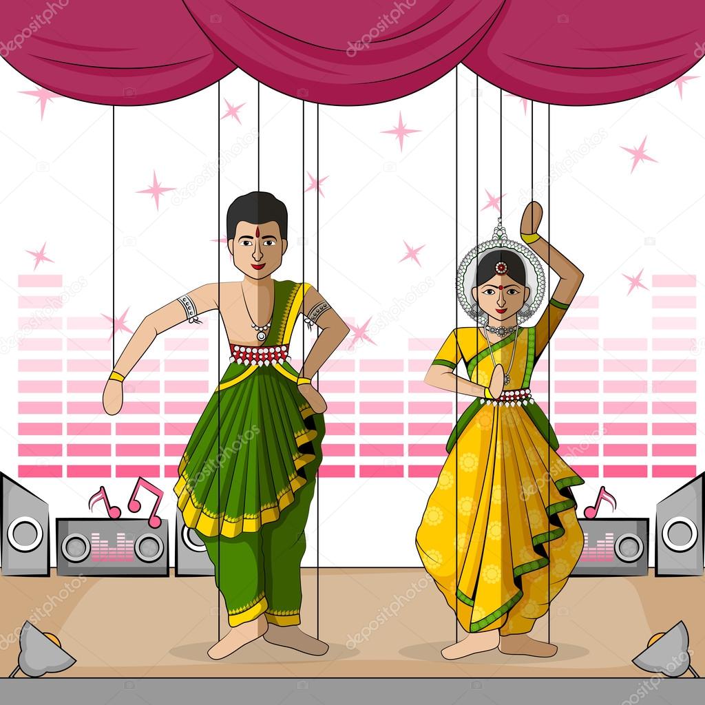 Rajasthani Puppet in Indian art style Stock Illustration by