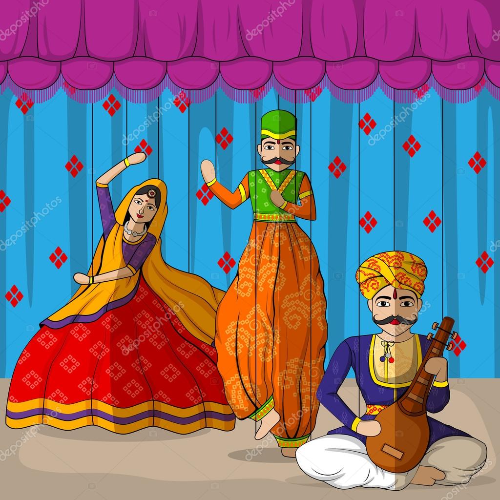 Rajasthani Puppet in Indian art style Stock Vector Image by